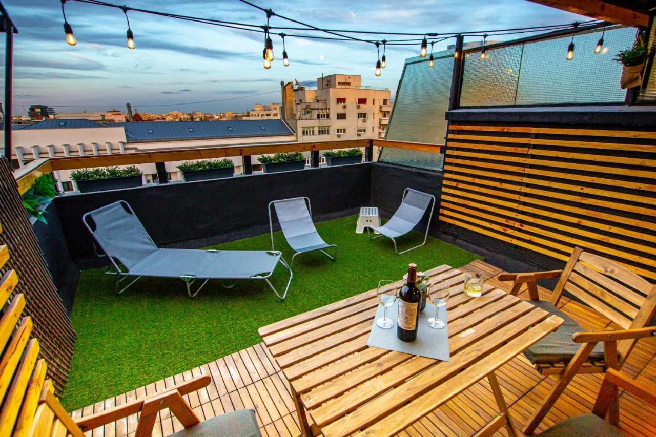 Apartment With Panoramic Terrace In City Center Bucareste Exterior foto
